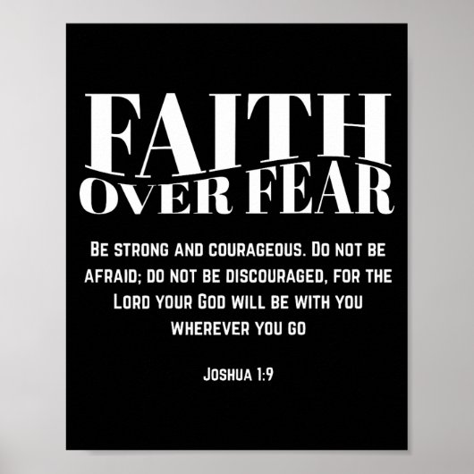 Faith Over Fear Christian Jesus Bible Verse Men Wo Poster (Vorne)