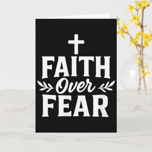 Faith Over Fear Christian Motivational Bible Verse Karte (Gelbe Blume)