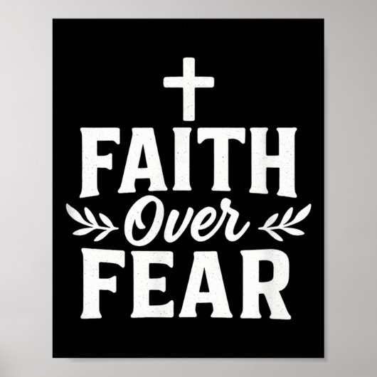Faith Over Fear Christian Motivational Bible Verse Poster (Vorne)