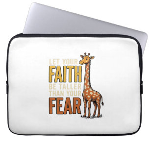 Faith Over Fear Giraffe Vintage Christliches T-Shi Laptopschutzhülle