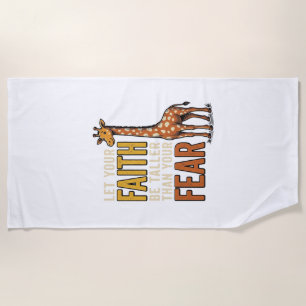 Faith Over Fear Giraffe Vintage Christliches T-Shi Strandtuch