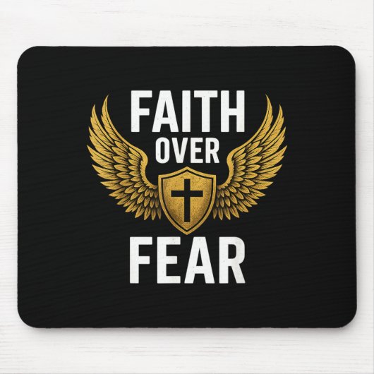 Faith Over Fear Gold Mousepad (Vorne)