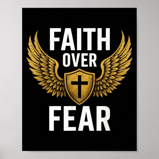 Faith Over Fear Gold Poster (Vorne)