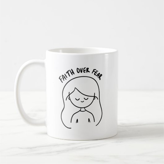 Faith Over Fear - Inspirational & Positive Message Kaffeetasse (Links)