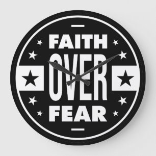 Faith Over Fear, motivational quote Große Wanduhr