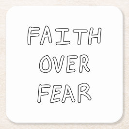 Faith over Fear Rechteckiger Pappuntersetzer