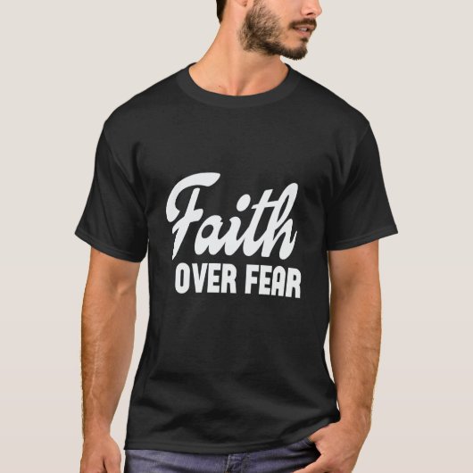 Faith Over Fear Religious Christian Cross Bible Qu T-Shirt (Vorderseite)