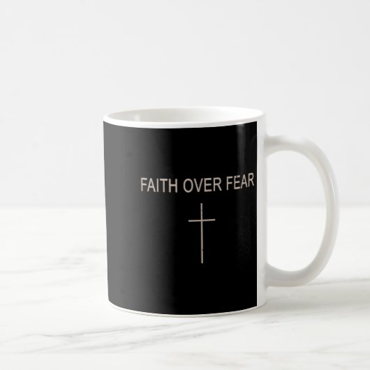 Faith Over Fear Subtle Christian Minimalist Religi Kaffeetasse (Rechts)