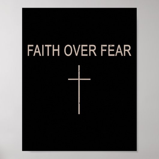 Faith Over Fear Subtle Christian Minimalist Religi Poster (Vorne)