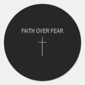 Faith Over Fear Subtle Christian Minimalist Religi Runder Aufkleber (Vorderseite)
