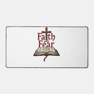Faith Over Fear Vintage Jesus Faith T-Shirt (1) Schreibtischunterlage