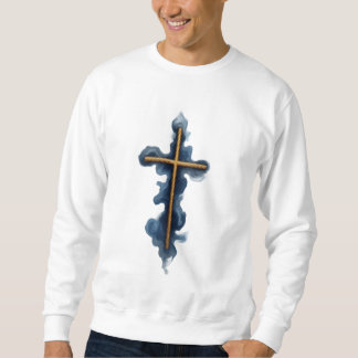 Faith Over Fear Wasserfarbenkreuz Sweatshirt