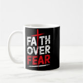 Faith Over Fear With Cross Christian Men Kaffeetasse (Links)