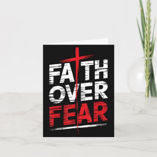 Faith Over Fear With Cross Christian Men Karte (Vorderseite)
