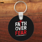 Faith Over Fear With Cross Christian Men Schlüsselanhänger (Vorderseite)