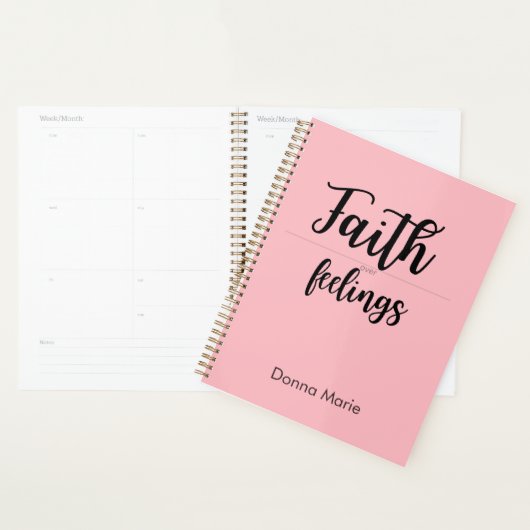 Faith Over Feelings Pink Planner for Women Planer (Anzeige)