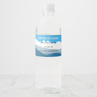 Faith Over Mountains Church Water Label Wasserflaschenetikett