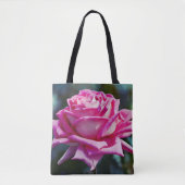 Faith Pink blühende Rose Kunst Tasche (Vorderseite)