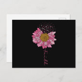 Faith Pink Blume Brustkrebs Bewusstsein Einladungspostkarte (Vorne/Hinten)
