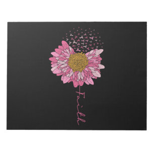 Faith Pink Blume Brustkrebs Bewusstsein Notizblock