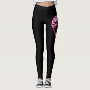 Faith Pink Heart Breast Cancer Awareness Leggings