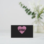 Faith Pink Heart Breast Visitenkarte (Stehend Vorderseite)