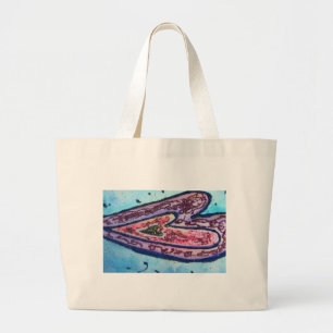 Faith Pink Heart Tote Tag Jumbo Stoffbeutel