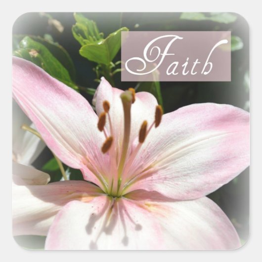 Faith Pink Lily Stickers (Vorderseite)