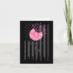 Faith Pink Ribbon Daisy Blume American Flag Breas Karte