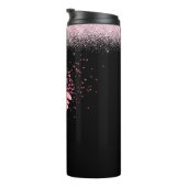 Faith Pink Ribbon Sonnenblume Schwarz Thermosbecher (Nach rechts gedreht)