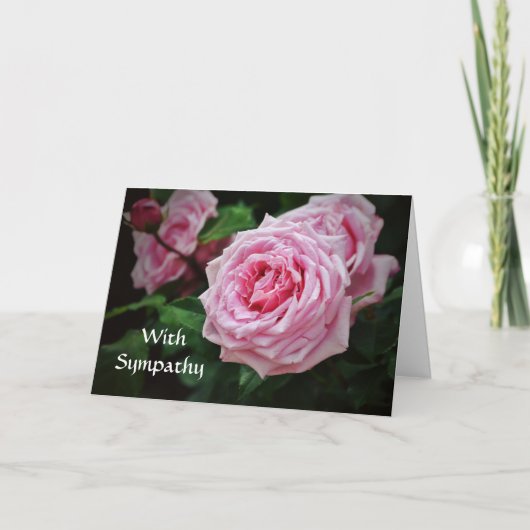 Faith Pink Roses Bible Verse Sympathie Karte (Vorderseite)
