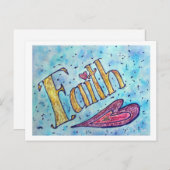 Faith Postcard (White Edge) Postkarte (Vorne/Hinten)