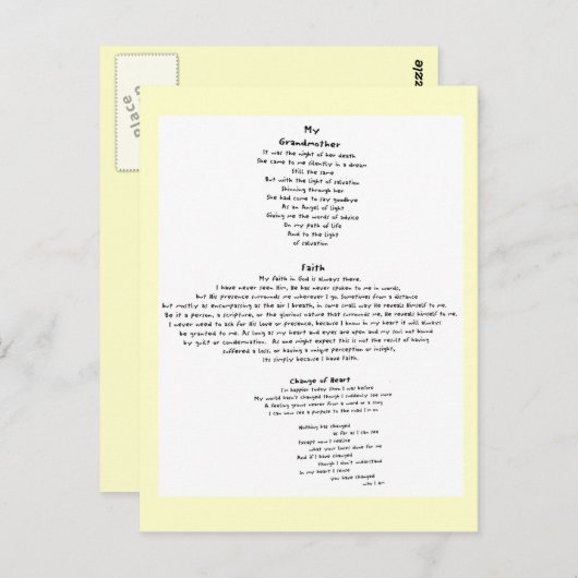 Faith Postkarte (Vorne/Hinten)