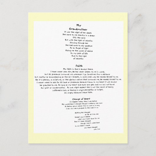 Faith Postkarte (Vorderseite)