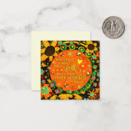 Faith Pretty Floral Bumblebee Ireland Mini Mitteilungskarte