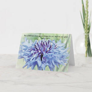 Faith Psalm Blue Blume Note Card Karte