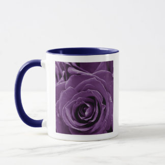 Faith Purple Roses 11oz Two-Tone Mug Blue Tasse