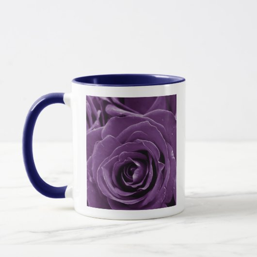 Faith Purple Roses 11oz Two-Tone Mug Blue Tasse (Links)