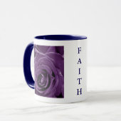 Faith Purple Roses 11oz Two-Tone Mug Blue Tasse (Vorderseite Links)