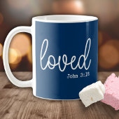 Faith Quote minimalistisch für die blaue Liebe Kaffeetasse