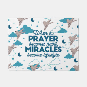 Faith quotes and Bird Pattern Fußmatte