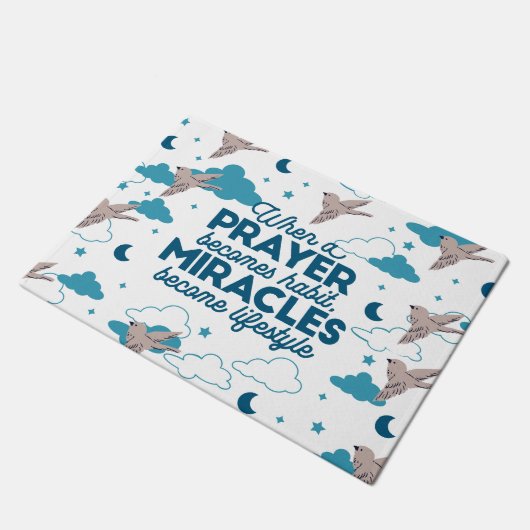 Faith quotes and Bird Pattern Fußmatte (Schrägansicht)