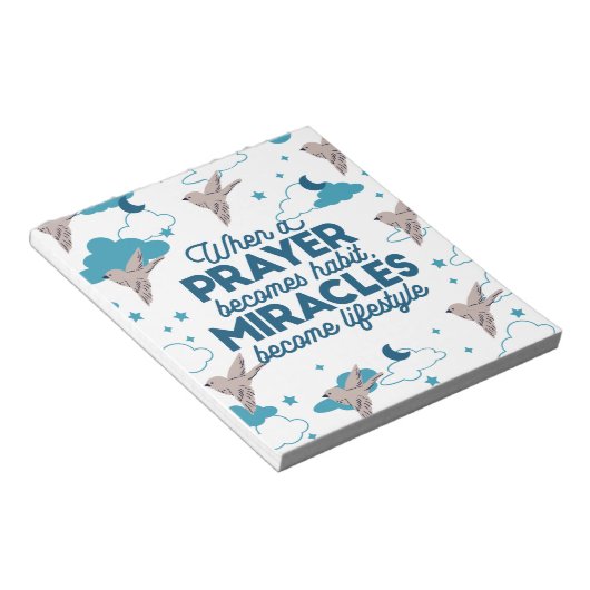 Faith quotes and Bird Pattern Notizblock (angewinkelt)