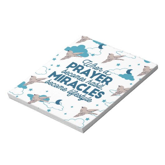 Faith quotes and Bird Pattern Notizblock (Rotiert)