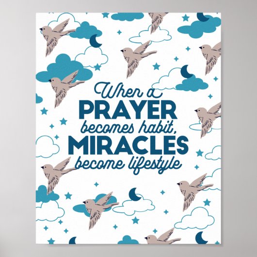 Faith quotes and Bird Pattern Poster (Vorne)