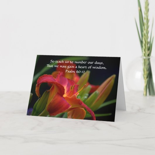 Faith Red Lily Bible Verse Birthday Card Karte (Vorderseite)
