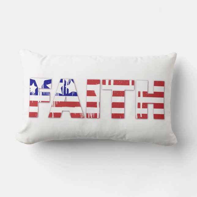 Faith Red White Blue American Flag 4. Juli Lendenkissen (Vorderseite)