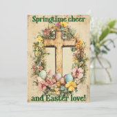 Faith & Renewal – Easter Blessings Karte (Stehend Vorderseite)