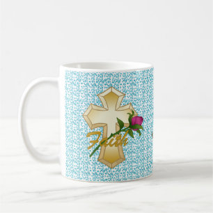Faith Rose Christian Cross Tasse
