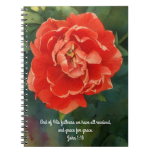 Faith Rote Rose Bible Verse Prayer Journal Notizblock